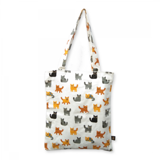 totebag kanvas putih cute cat